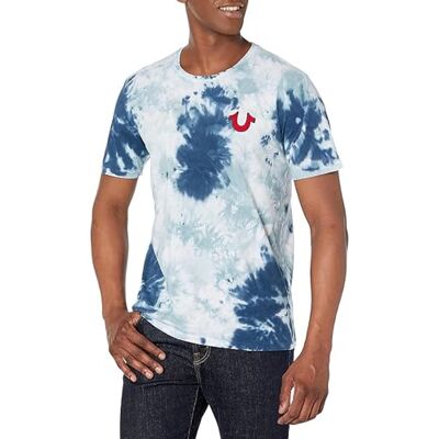 True Religion Buddha-logotyp för män, kortärmad t-shirt, Havsvågor, L True Religion Buddha-logotyp för män, kortärmad t-shirt, Havsvågor, L
