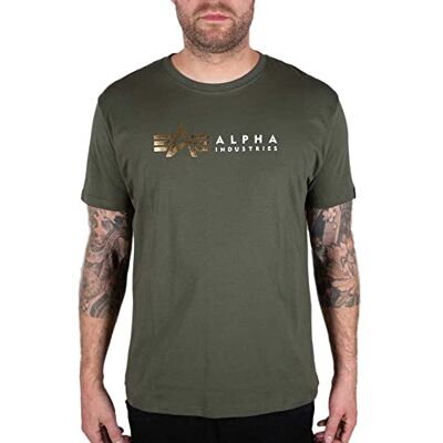 Alpha Industries Alpha Label T Foil Print T-tröja för män, 142 cm, S Alpha Industries Alpha Label T Foil Print T-tröja för män, 142 cm, S
