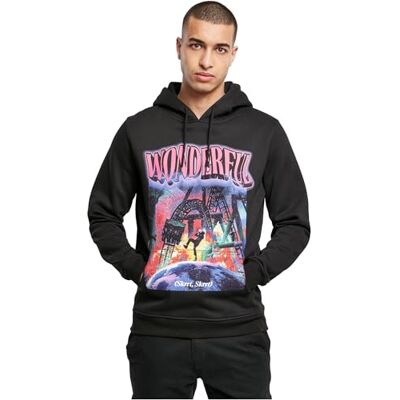 Tee Huvtröja för män Wonderful Hoody huvtröja med stort tryck på framsidan, svart, storlekar XS – XXL, svart, XL Tee Huvtröja för män Wonderful Hoody huvtröja med stort tryck på framsidan, svart, storlekar XS – XXL, svart, XL