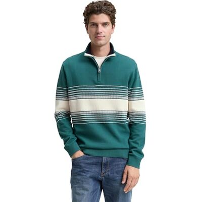 TOM TAILOR herrtröja, 38682 – Grön vit marinblå färgblock, XS TOM TAILOR herrtröja, 38682 – Grön vit marinblå färgblock, XS