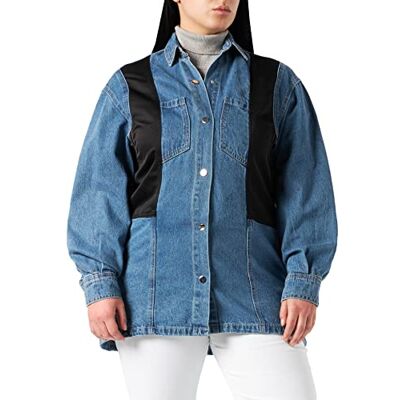 IPEKYOL Womens Below Hips Scuba Denim Mix Jacket, Ljusblå, 34 IPEKYOL Womens Below Hips Scuba Denim Mix Jacket, Ljusblå, 34