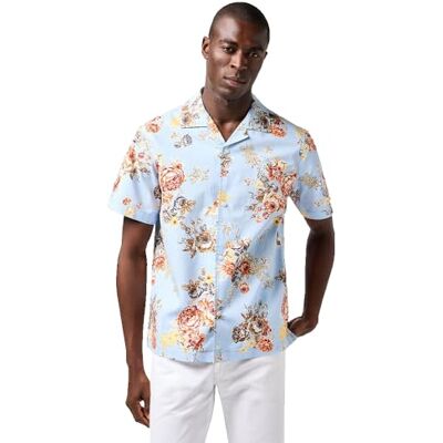 Wrangler SS Resort Shirt, Blå blommig, L Wrangler SS Resort Shirt, Blå blommig, L