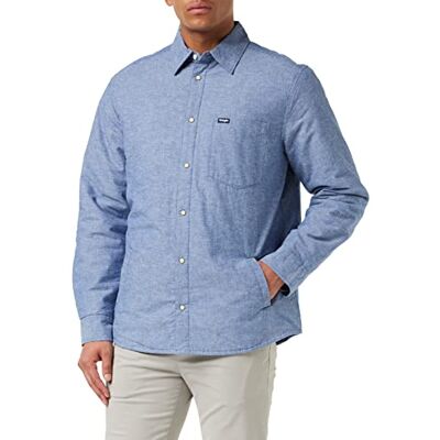 Wrangler Herr Shacket Shirt, Stone WASH blå, liten Wrangler Herr Shacket Shirt, Stone WASH blå, liten