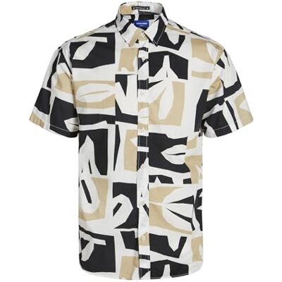 JACK & JONES JORJOSHUA Aruba AOP skjorta SS, Fields of Rye/Aop: abstrakt, M JACK & JONES JORJOSHUA Aruba AOP skjorta SS, Fields of Rye/Aop: abstrakt, M
