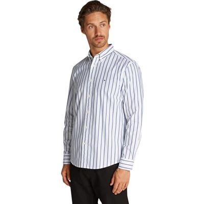 Tommy Hilfiger herr L/S skjorta, Optisk vit/kil blå, XS Tommy Hilfiger herr L/S skjorta, Optisk vit/kil blå, XS