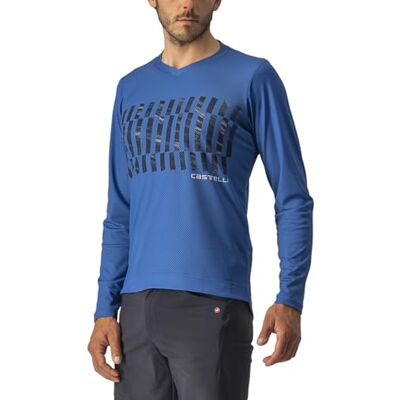 CASTELLI Trail Tech Ls Tee sweatshirt för män, Kobaltblau/Savile Blue-silver, L CASTELLI Trail Tech Ls Tee sweatshirt för män, Kobaltblau/Savile Blue-silver, L