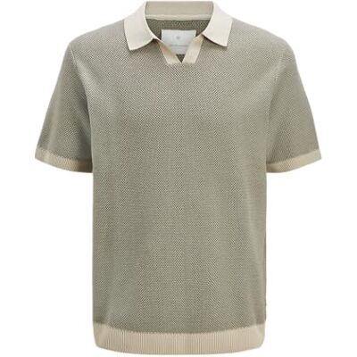 JACK & JONES herr Jprcceaston Knit delad hals Ss, Vetiver, S JACK & JONES herr Jprcceaston Knit delad hals Ss, Vetiver, S