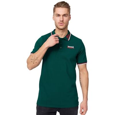 Lonsdale Lion Slim Fit pikétröja för män, Flaskgrön, 3XL Lonsdale Lion Slim Fit pikétröja för män, Flaskgrön, 3XL