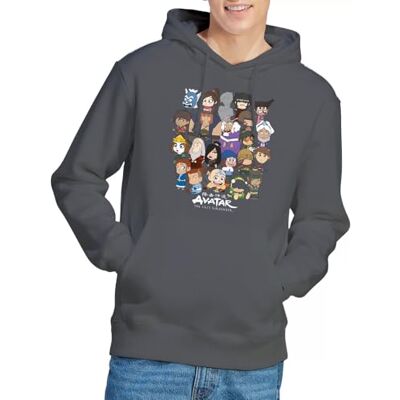 Avatar Chibi Group huvtröja, kolfärgad, XX-Large, Träkol, XXL Avatar Chibi Group huvtröja, kolfärgad, XX-Large, Träkol, XXL