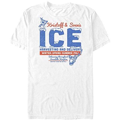 Disney Unisex Frozen Ice Man Organic kortärmad T-shirt, Vit, M Disney Unisex Frozen Ice Man Organic kortärmad T-shirt, Vit, M