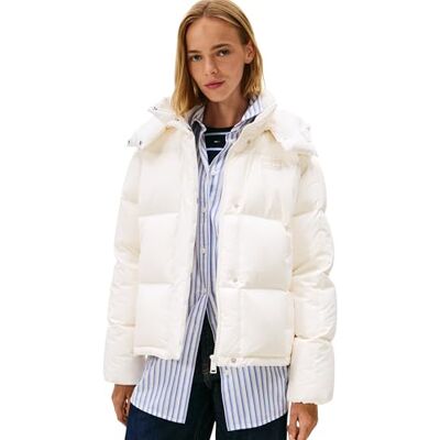 Tommy Jeans TJW ALASKA GRID DOWN JACKA EXT DW0DW21623, vit, XL, Vit (uråldrigt vit), XL Tommy Jeans TJW ALASKA GRID DOWN JACKA EXT DW0DW21623, vit, XL, Vit (uråldrigt vit), XL