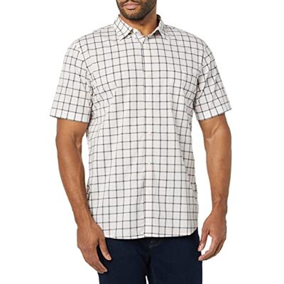 Amazon Essentials mäns Slim-Fit kortärmad poplin-skjorta, rosa vit buffel pläd, XX-Large Amazon Essentials mäns Slim-Fit kortärmad poplin-skjorta, rosa vit buffel pläd, XX-Large