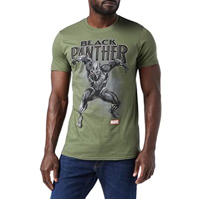 Black Panther Marvel Strike T-shirt för män, Militärgrönt, XL Black Panther Marvel Strike T-shirt för män, Militärgrönt, XL