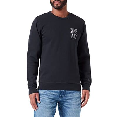 Replay Herr M6272 tröja, 099 svart, 3XL Replay Herr M6272 tröja, 099 svart, 3XL