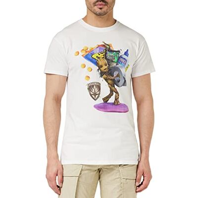 Marvel T-shirt herr, Vitt och blått, XXL Marvel T-shirt herr, Vitt och blått, XXL