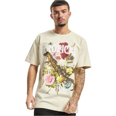 Tee Herr tropisk oversize t-shirt, sand, M Tee Herr tropisk oversize t-shirt, sand, M