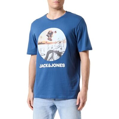 JACK & JONES JJNAVIN Tee SS Crew Neck, Signera blå, S JACK & JONES JJNAVIN Tee SS Crew Neck, Signera blå, S