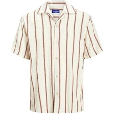 JACK & JONES Jorcoba Stripe Resort Shirt Ss Sn, Arabian krydda, L JACK & JONES Jorcoba Stripe Resort Shirt Ss Sn, Arabian krydda, L