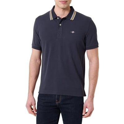 GANT Collar Tipping SS Polo, Kvällsblå, M GANT Collar Tipping SS Polo, Kvällsblå, M