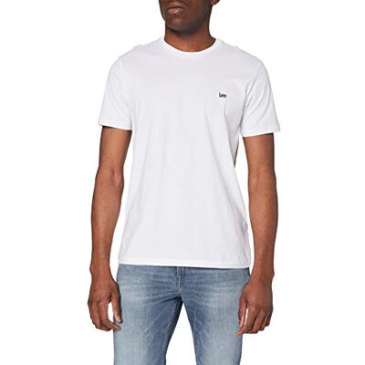 Lee Herr Ss Patch Logo T-shirt, Vit, 4XL Lee Herr Ss Patch Logo T-shirt, Vit, 4XL