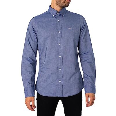 GANT Slim Oxford-skjorta för män, klassisk skjorta, persisk blå, standard, persisk blå, M GANT Slim Oxford-skjorta för män, klassisk skjorta, persisk blå, standard, persisk blå, M