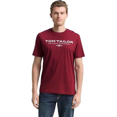 TOM TAILOR T-shirt för män, 14155 – Cabarnet Bordeaux Röd, L TOM TAILOR T-shirt för män, 14155 – Cabarnet Bordeaux Röd, L