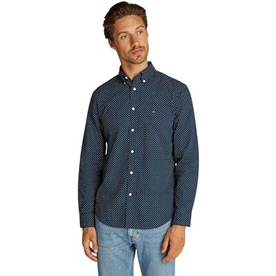 Tommy Hilfiger herr L/S skjorta, Natthimmel/Multi Dot, S Tommy Hilfiger herr L/S skjorta, Natthimmel/Multi Dot, S