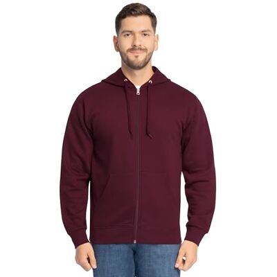 Fruit of the Loom Unisex Vuxen EverSoft Fleece Huvtröja Sweatshirt med hel dragkedja, Rödbrun hel dragkedja, 3XL Fruit of the Loom Unisex Vuxen EverSoft Fleece Huvtröja Sweatshirt med hel dragkedja, Rödbrun hel dragkedja, 3XL