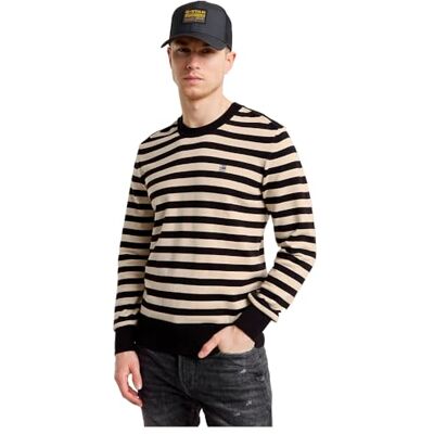 G-STAR RAW Stripe r Knit, Flerfärgad (Dk Black/Whitebait Stripe D25155-d840-g738), L G-STAR RAW Stripe r Knit, Flerfärgad (Dk Black/Whitebait Stripe D25155-d840-g738), L