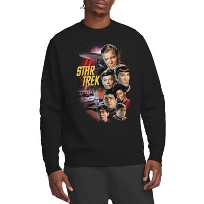 Star Trek St Original The Classic Crew Sweatshirt, Svart, X-Large, Svart, XL Star Trek St Original The Classic Crew Sweatshirt, Svart, X-Large, Svart, XL