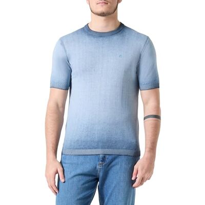 Replay Herr regular fit kortärmad tröja, 388 stålblå, XL Replay Herr regular fit kortärmad tröja, 388 stålblå, XL