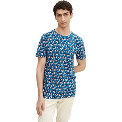 TOM TAILOR Denim Herr T-shirt med tryck 1031138, 29713 Blue Arty Half Circle Print, S TOM TAILOR Denim Herr T-shirt med tryck 1031138, 29713 Blue Arty Half Circle Print, S