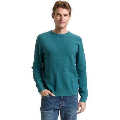 TOM TAILOR herrtröja, 39271 – Classic Petrol Melangee, S TOM TAILOR herrtröja, 39271 – Classic Petrol Melangee, S