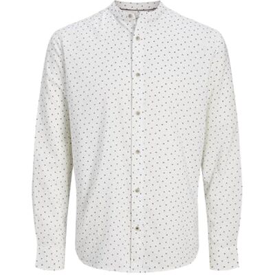 JACK & JONES Jjpierre Slub AOP band skjorta Ls, Ljus vit, XL JACK & JONES Jjpierre Slub AOP band skjorta Ls, Ljus vit, XL