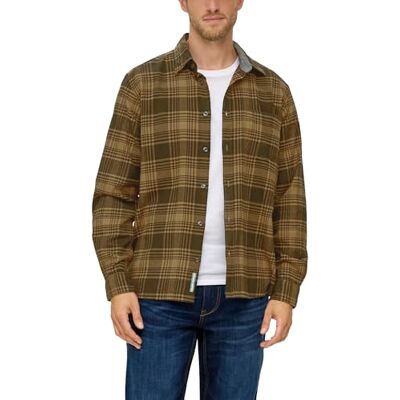 s.Oliver rutig skjorta för män, brun regular fit, S, BRUN, S s.Oliver rutig skjorta för män, brun regular fit, S, BRUN, S