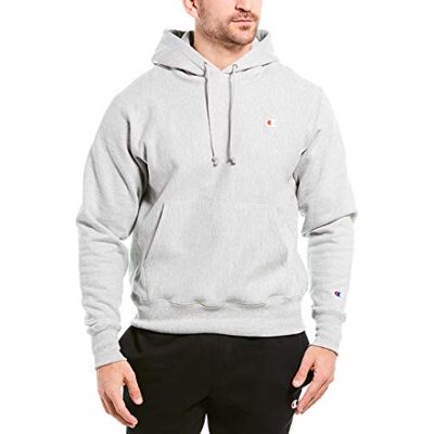 Champion Huvtröja med omvänd väv för män, Oxford grå/vänster bröst C logotyp, M Champion Huvtröja med omvänd väv för män, Oxford grå/vänster bröst C logotyp, M