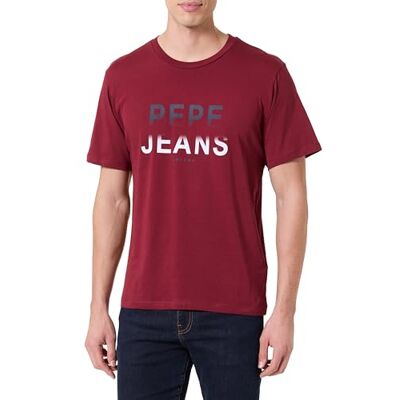 Pepe Jeans herr M säsong logo III t-shirt, röd (tibetansk röd) M, Röd (tibetansk röd), M Pepe Jeans herr M säsong logo III t-shirt, röd (tibetansk röd) M, Röd (tibetansk röd), M