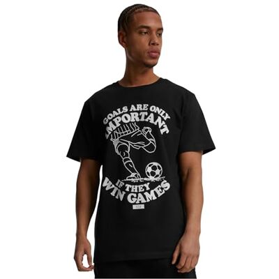 MERCHCODE T-shirt för män, fotboll, coming Home Important Games Tee, normal passform, bomull 100%, S, svart, S MERCHCODE T-shirt för män, fotboll, coming Home Important Games Tee, normal passform, bomull 100%, S, svart, S