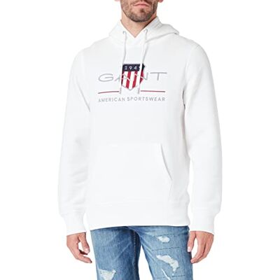 GANT Herr Reg Archive Shield Hoodie Huvtröja, Äggskal, M GANT Herr Reg Archive Shield Hoodie Huvtröja, Äggskal, M