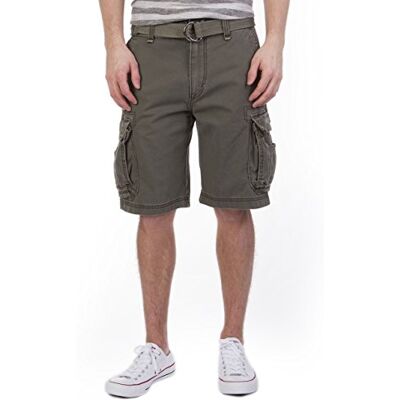 UNIONBAY Survivor cargoshorts för herr, med bälte, normal- och stor- och långstorlekar, Militärt, 56 UNIONBAY Survivor cargoshorts för herr, med bälte, normal- och stor- och långstorlekar, Militärt, 56