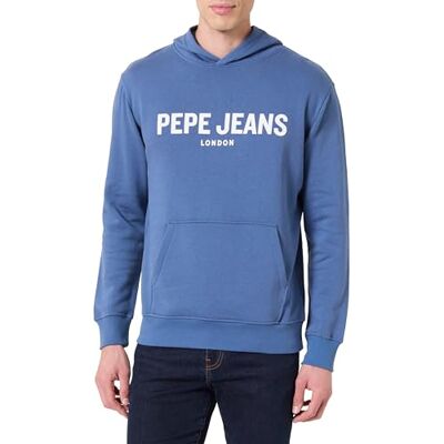Pepe Jeans herr M Big Logo huvtröja sweatshirt, Blå (havsblå), M Pepe Jeans herr M Big Logo huvtröja sweatshirt, Blå (havsblå), M