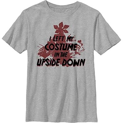 Stranger Things Unisex barn Upside Down Costume kortärmad T-shirt, Heather Grey, en storlek, Grå ljung, M Stranger Things Unisex barn Upside Down Costume kortärmad T-shirt, Heather Grey, en storlek, Grå ljung, M