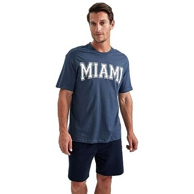 DeFacto Basic T-shirt för män – klassisk t-shirt för män, indigo, L DeFacto Basic T-shirt för män – klassisk t-shirt för män, indigo, L