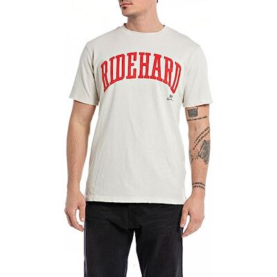 Replay T-shirt för män med normal passform, 012 platina, S Replay T-shirt för män med normal passform, 012 platina, S