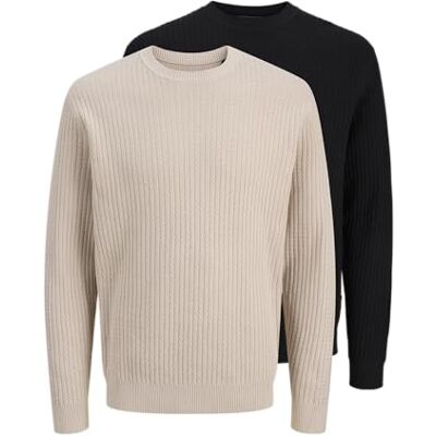 JACK & JONES Jprblubarkley stickad crew neck Mp, svart, XS JACK & JONES Jprblubarkley stickad crew neck Mp, svart, XS