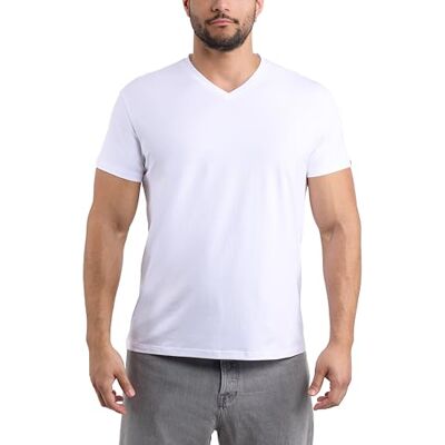 X RAY Men's V-Neck T-Shirts, Soft Cotton Short Sleeve Casual Slim Fit V Neck T Shirts for Men, White, Medium X RAY Men's V-Neck T-Shirts, Soft Cotton Short Sleeve Casual Slim Fit V Neck T Shirts for Men, White, Medium
