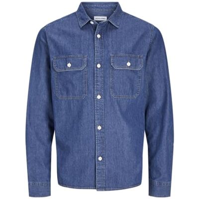 JACK & JONES JJETRAVIS Shirt LS NOOS, Mellanblå denim, XXL JACK & JONES JJETRAVIS Shirt LS NOOS, Mellanblå denim, XXL