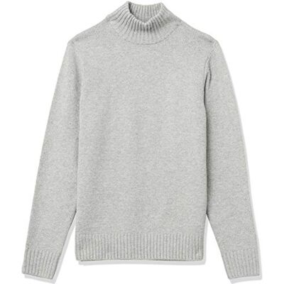 Amazon Essentials Men's Långärmad mjuk tröja med polokrage, Ljusgrå, M Amazon Essentials Men's Långärmad mjuk tröja med polokrage, Ljusgrå, M
