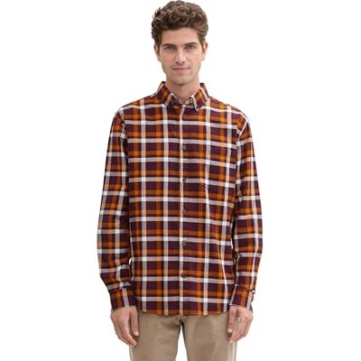 TOM TAILOR herrskjorta, 36709 – lila orange kontroll, XXL TOM TAILOR herrskjorta, 36709 – lila orange kontroll, XXL