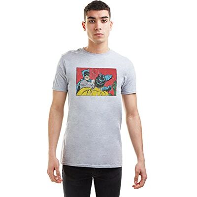 DC Comics Bat Slap T-shirt för män, grå Märgel, L DC Comics Bat Slap T-shirt för män, grå Märgel, L